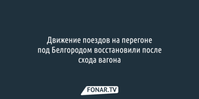 Движение поездов на перегоне под Белгородом восстановили после схода вагона