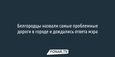 Белгородцы назвали самые проблемные дороги в городе и дождались ответа мэра