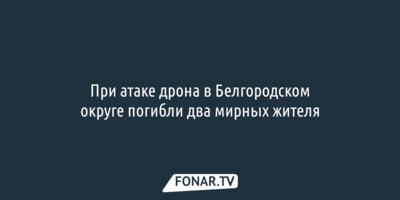 При атаке дрона в Белгородском округе погибли два мирных жителя