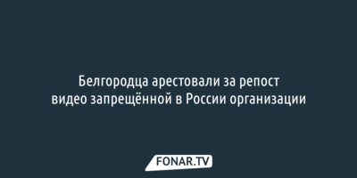 Белгородца арестовали за репост видео запрещённой в России организации