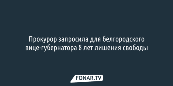 Прокурор запросила для белгородского вице-губернатора 8 лет лишения свободы