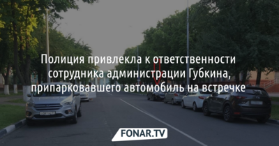 Полиция привлекла к ответственности сотрудника администрации Губкина, припарковавшего автомобиль на встречке 