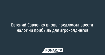 Евгений Савченко вновь предложил ввести налог на прибыль для агрохолдингов