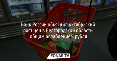 Банк России объяснил выросшую в Белгородской области в октябре инфляцию