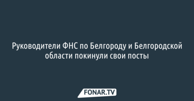 Руководители ФНС по Белгороду и Белгородской области покинули свои посты