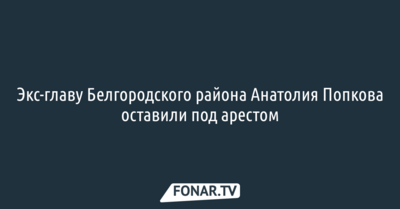 Экс-главу Белгородского района Анатолия Попкова оставили под арестом