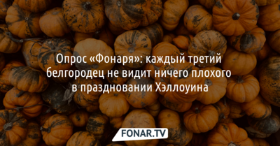 Опрос: каждый третий белгородец не видит ничего плохого в праздновании Хэллоуина