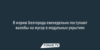 В мэрию Белгорода еженедельно поступают жалобы на мусор в укрытиях