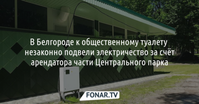 В Белгороде к общественному туалету незаконно подвели электричество за счёт арендатора части Центрального парка