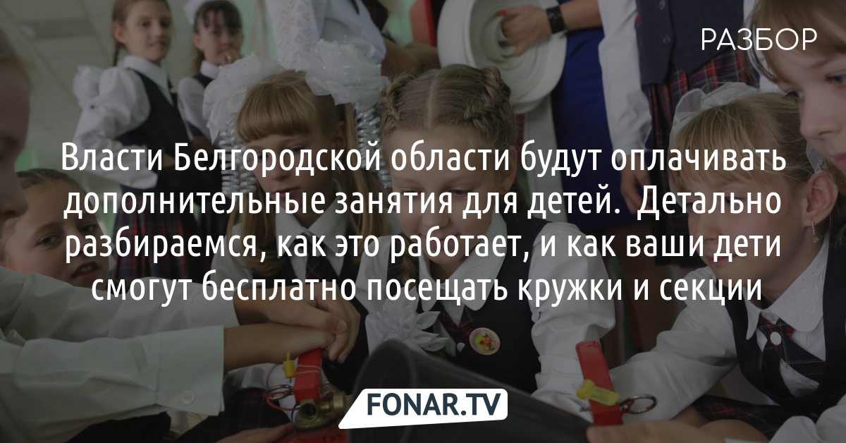 В Белгородской области дети смогут бесплатно посещать кружки и секции. Детально разбираемся, как будет работать эта система