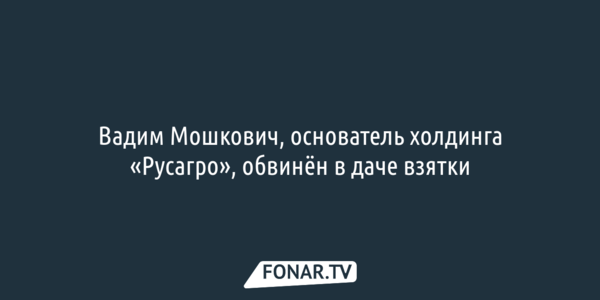 Основателя холдинга «Русагро» Вадима Мошковича обвинили в даче взятки