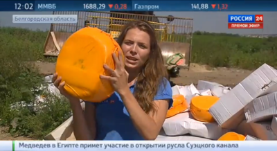 Уничтожение сыра в Белгородской области показали в прямом эфире федерального канала