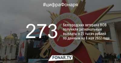 273 белгородским ветеранам выплатили по 25 тысяч рублей