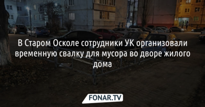 В Старом Осколе организовали временную свалку для мусора во дворе жилого дома