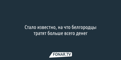 Стало известно, на что белгородцы тратят больше всего денег