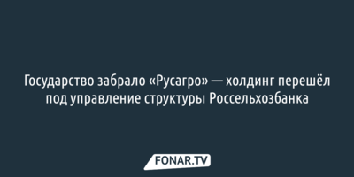 Государство забрало «Русагро» — холдинг перешёл под управление структуры Россельхозбанка