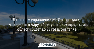 Спасатели предупредили о сильной жаре в Белгородской области