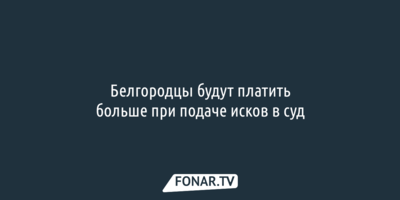 Белгородцы будут платить больше при подаче исков в суд