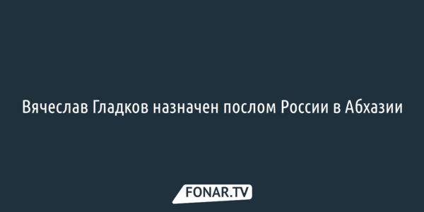 ​Вячеслав Гладков назначен послом России в Абхазии