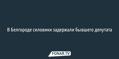 В Белгороде силовики задержали бывшего депутата