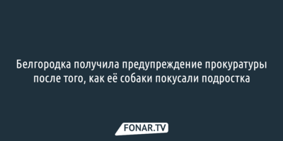Белгородка получила предупреждение прокуратуры после того, как её собаки покусали подростка 