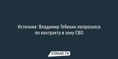 Источник: Владимир Тебекин попросился по контракту в зону СВО