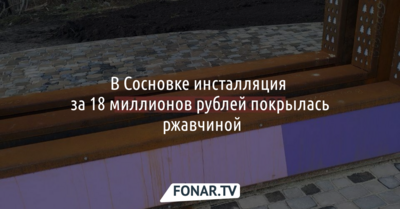 В Сосновке инсталляция за 18 миллионов рублей покрылась ржавчиной