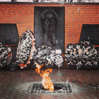 ​В Старом Осколе полицейские выяснили, кто сжёг венки у памятника «Скорбящей матери»