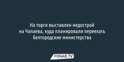 Белгородское правительство не станет переезжать на улицу Чапаева