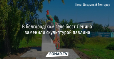 В белгородском селе бюст Ленина заменили скульптурой павлина