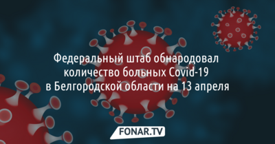 В Белгородской области обнародовали количество больных Covid-19 на 13 апреля