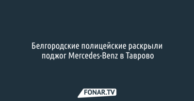 Белгородские полицейские раскрыли поджог Mercedes-Benz в Таврово