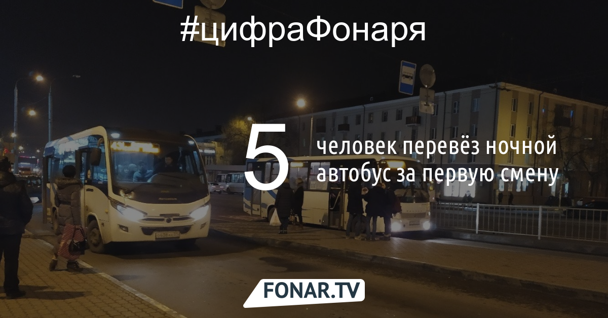 В Белгороде «ночной автобус» за первую смену перевёз только пять пассажиров