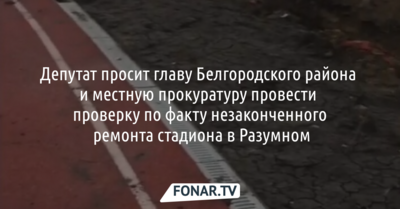Белгородский депутат попросила прокуратуру проверить незаконченный ремонт стадиона в Разумном