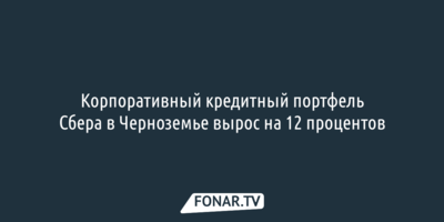 Корпоративный кредитный портфель Сбера в Черноземье вырос на 12 процентов