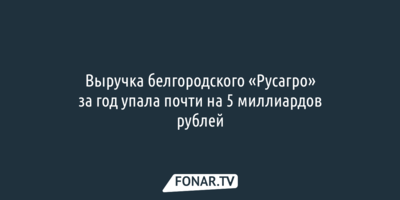 Выручка белгородского «Русагро» за год упала почти на 5 миллиардов рублей