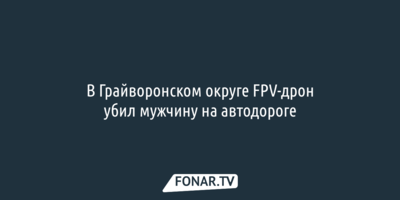 В Грайворонском округе FPV-дрон убил мужчину на автодороге