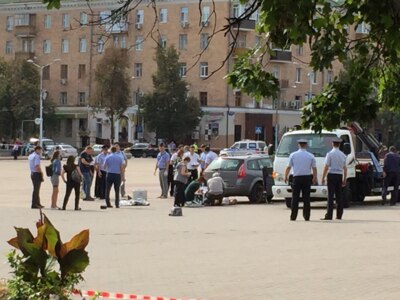 На Соборной площади Белгорода из машины выбросили труп [видео]