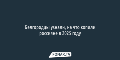 Белгородцы узнали, на что копили россияне в 2025 году