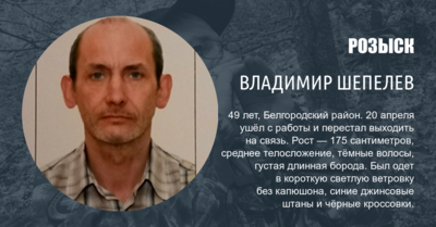 В Белгородском районе разыскивают 49-летнего мужчину [розыск]