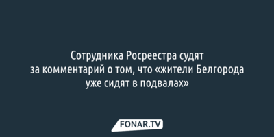 Сотрудника Росреестра судят за комментарий о том, что «жители Белгорода уже сидят в подвалах»