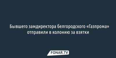 ​Бывшего замдиректора белгородского «Газпрома» отправили в колонию за взятки