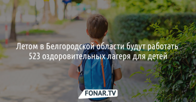 Летом в Белгородской области будут работать 523 детских лагеря