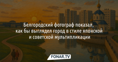 Белгородский фотограф показал, как бы выглядел город в стиле японской и советской мультипликации