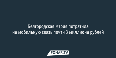 Белгородская мэрия потратила на мобильную связь почти 3 миллиона рублей