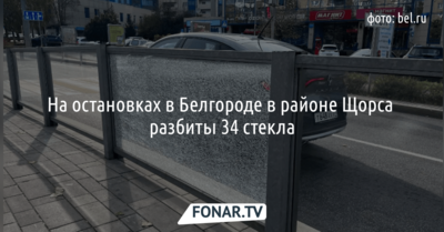 На остановках в Белгороде на улице Щорса разбиты 34 стекла [обновлено]