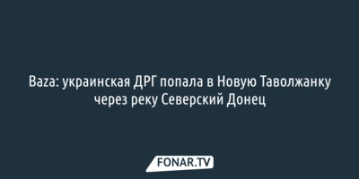 Baza: украинская ДРГ попала в Новую Таволжанку через Северский Донец