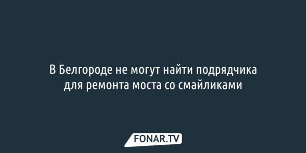 В Белгороде не могут найти подрядчика для ремонта моста со смайликами