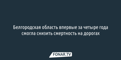 Белгородская область впервые за четыре года смогла снизить смертность на дорогах