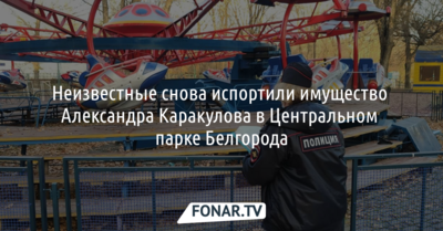 Неизвестные снова испортили имущество Александра Каракулова в Центральном парке Белгорода